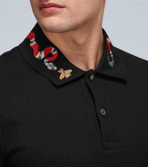 gucci shirt with snake collar|Gucci polo snake collar.